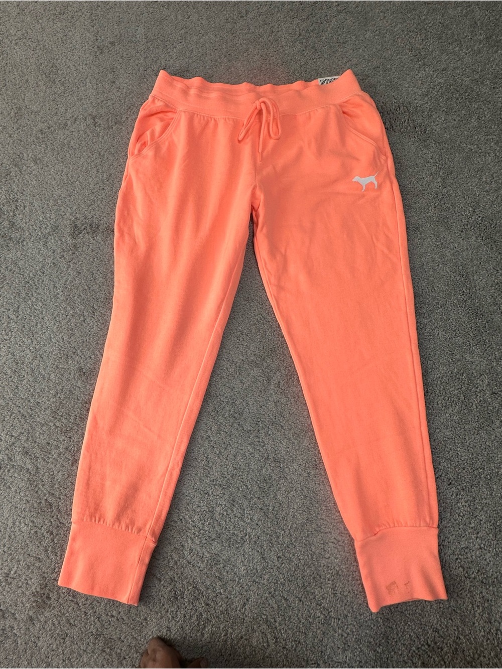 PINK Victoria's Secret Coral-Orange Jogger Pants